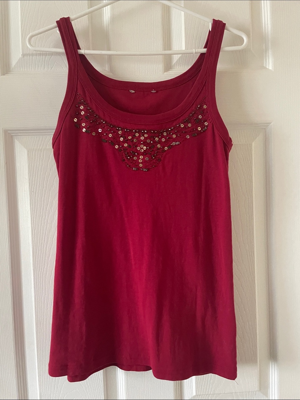 Gorgeous vintage y2k beaded cotton tank top